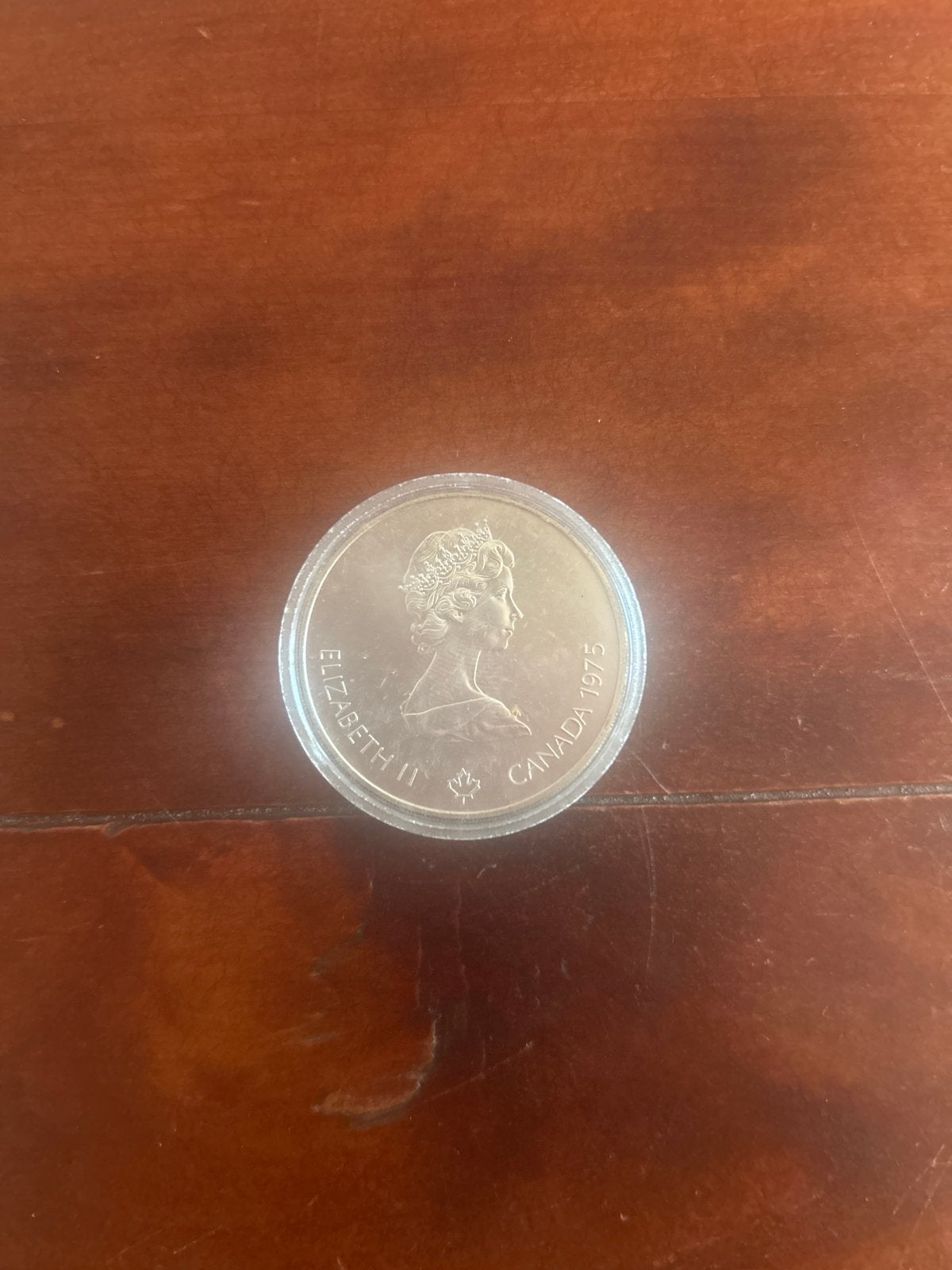 Montreal Olympische Zilveren 5 Dollar Munt 1975 Elizabeth II, Ophalen of Verzenden, Noord-Amerika, Losse munt, Zilver
