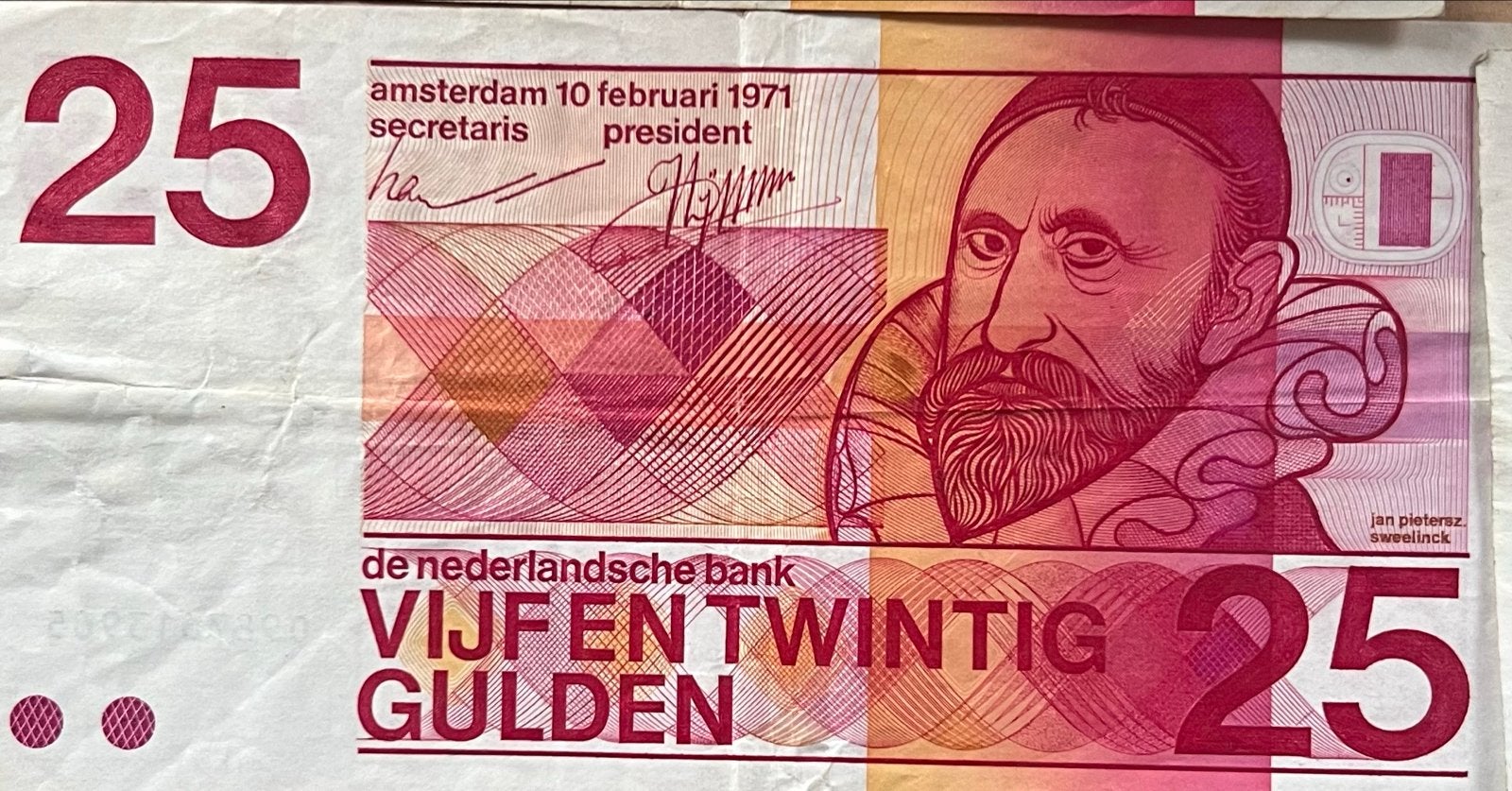 25 Gulden biljetten uit 1971 - Jan Pietersz. Sweelinck, Postzegels en Munten, Bankbiljetten | Nederland, Ophalen of Verzenden