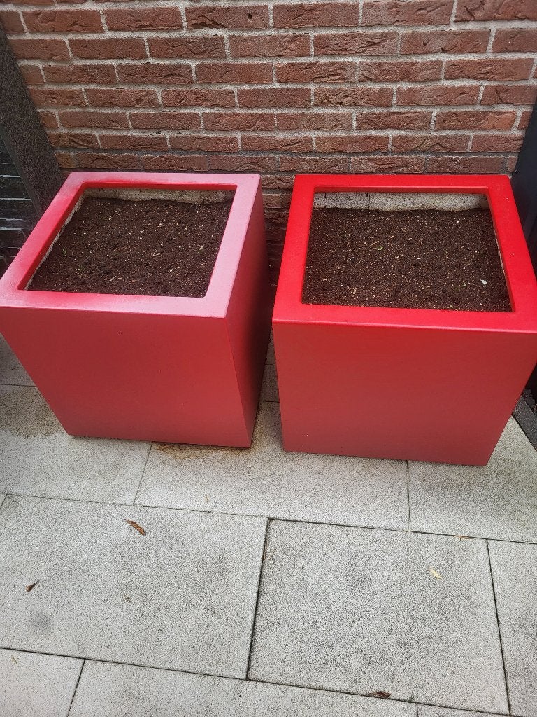 2 polyester plantenbakken, Tuin en Terras, Kunststof, Gebruikt, Vierkant, Ophalen of Verzenden
