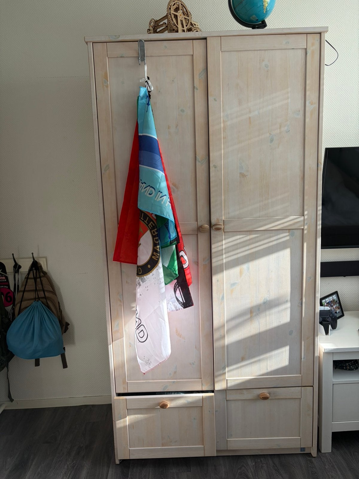 Kledingkast lifetime whitewash 2 deuren, Ophalen, Gebruikt, 200 cm of meer, 50 tot 100 cm