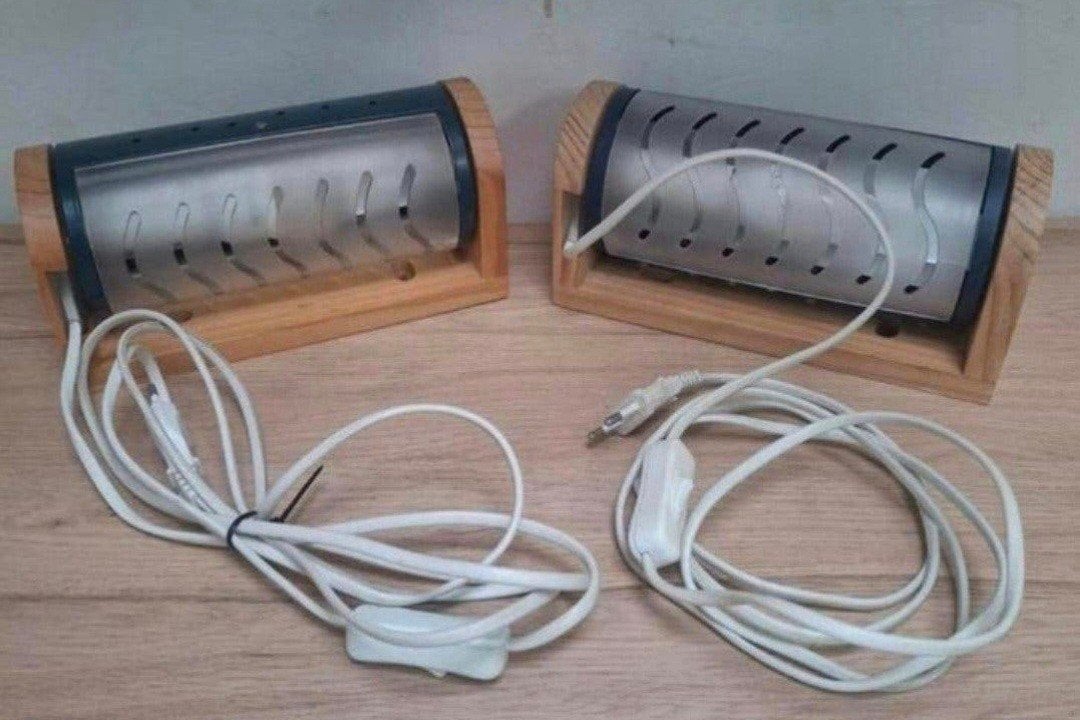 2 Vintage blauwe Ikea Tassa bedlampjes., Ophalen of Verzenden, Zo goed als nieuw
