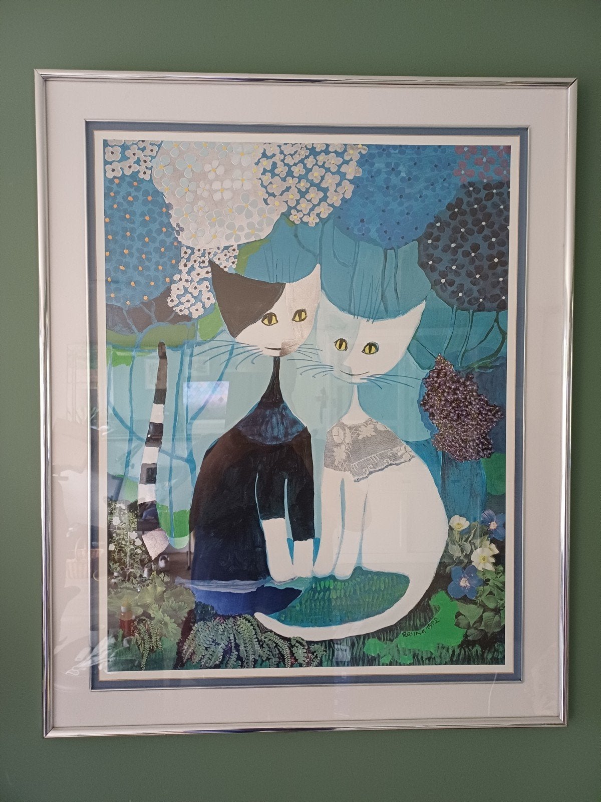 Rosina Wachtmeister print 'Rosina 1992' ingelijst glas, Ingelijst, Papier/karton, Ophalen of Verzenden, Dieren