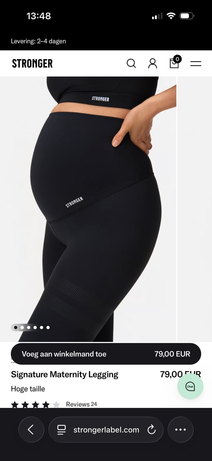 Stronger signature maternity legging 2 stuks maat L, Ophalen of Verzenden, Zo goed als nieuw, Zwart, Broek of Spijkerbroek