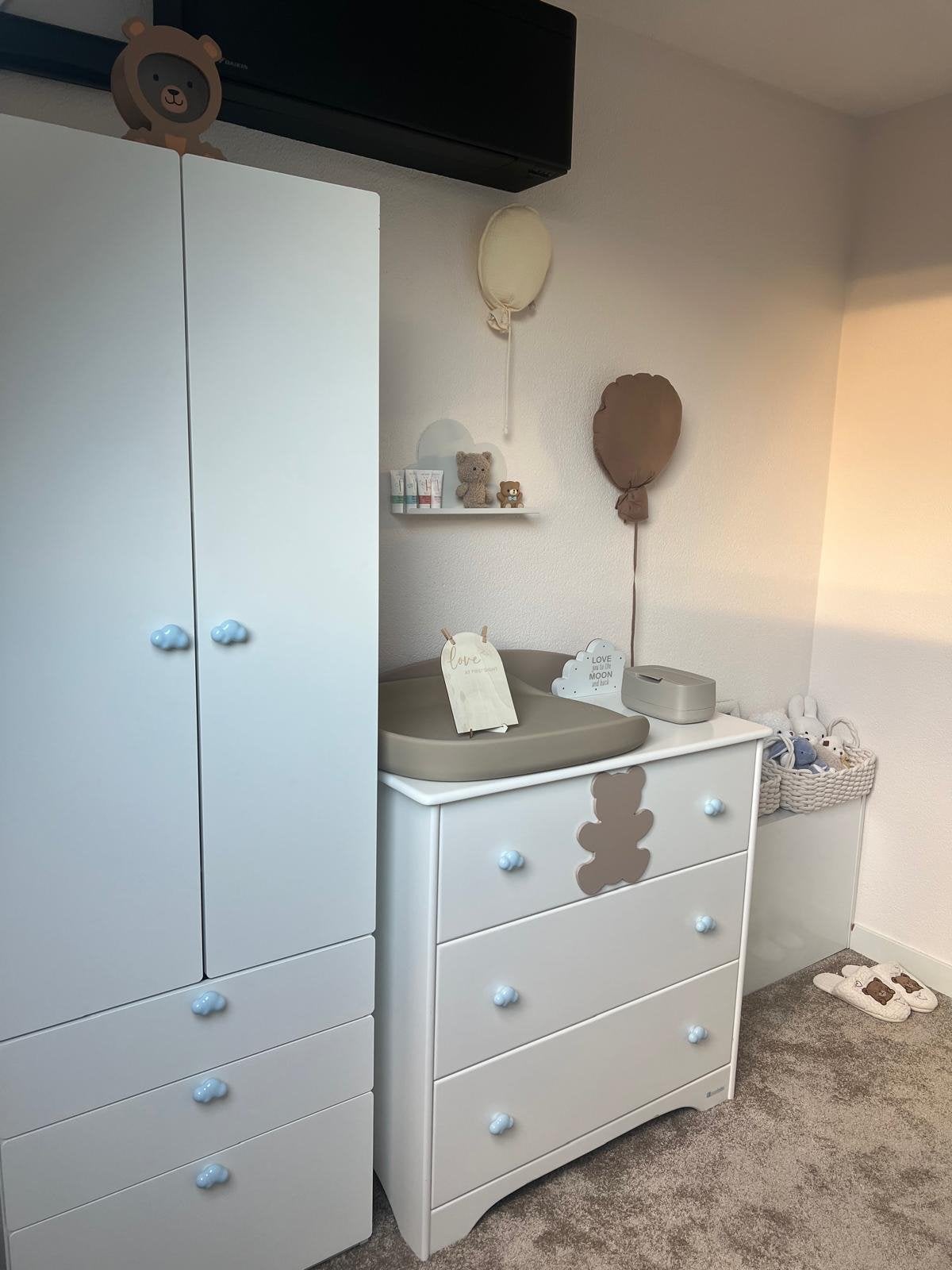 Complete babykamer met teddybeer thema beige, Ophalen, Zo goed als nieuw, Jongetje of Meisje
