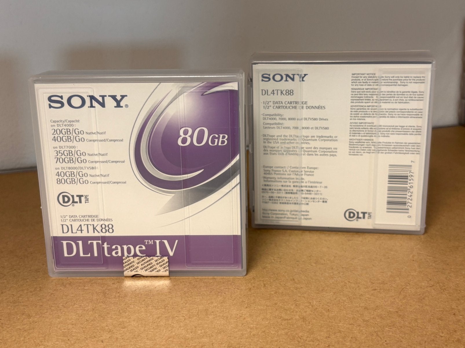 2x Sony DLTtape IV DL4TK88 Datacartridge 80GB – Nieuw, ., Overige typen, Nieuw, Ophalen of Verzenden