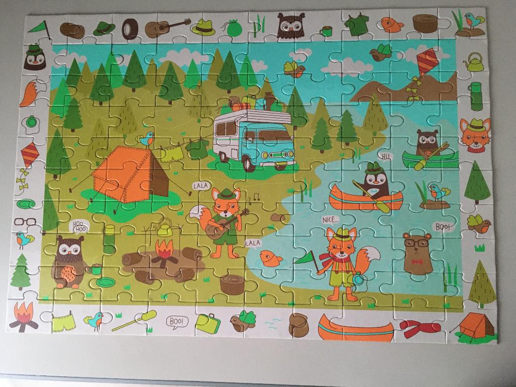 Puzzel met 100 stukjes 1 x gelegd zo goed als nieuw, Ophalen of Verzenden, Meer dan 50 stukjes, Zo goed als nieuw, 6 jaar of ouder