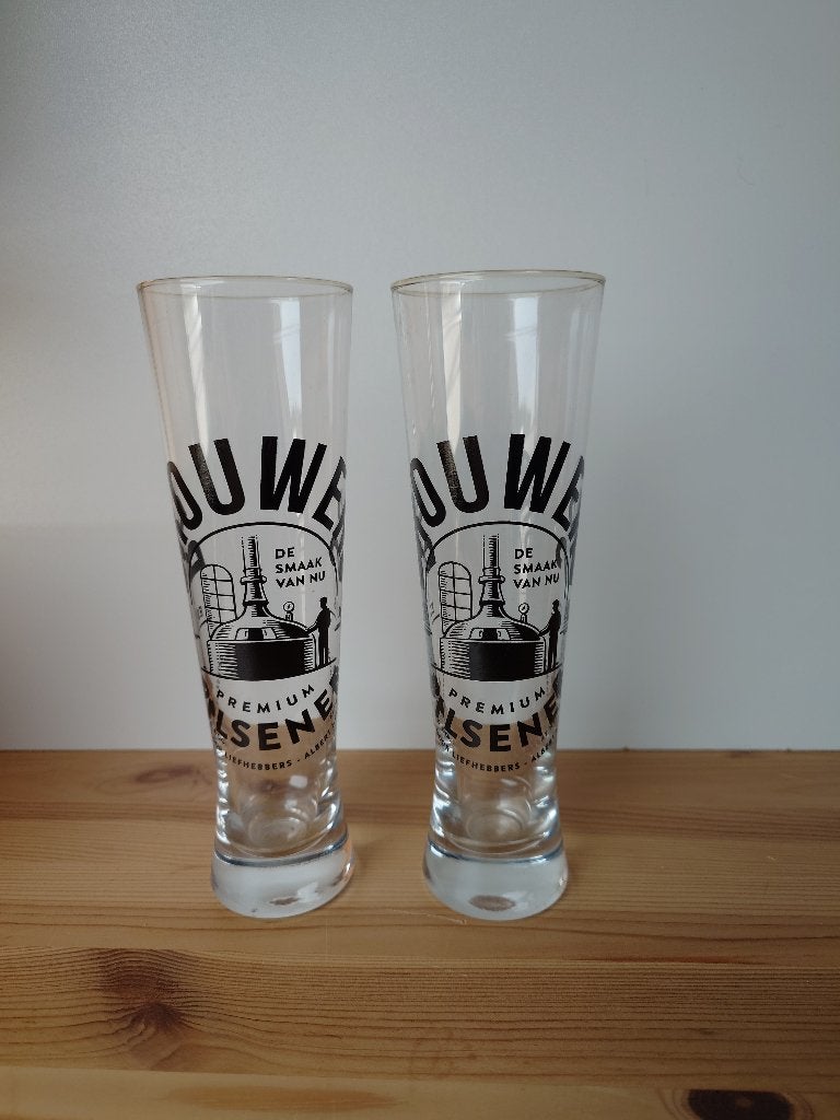 Brouwers Pilsener Glazen - Set van 2, Ophalen of Verzenden, Nieuw, Glas of Glazen, Overige merken