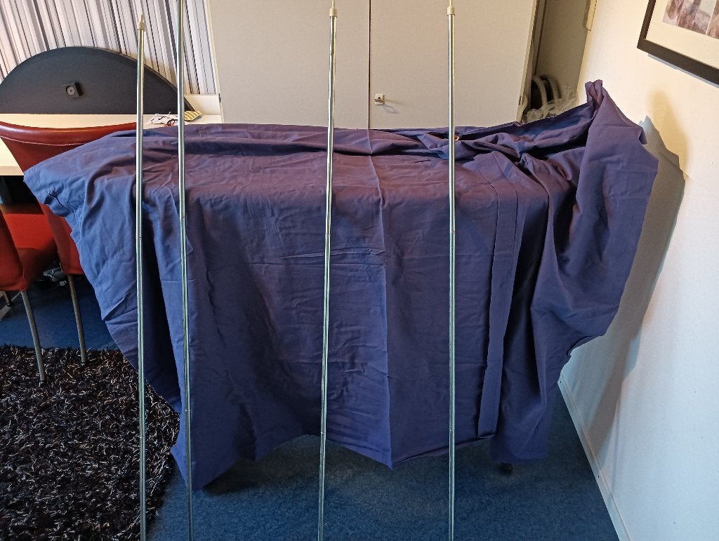 Te Koop Windscherm blauw Katoen, Caravans en Kamperen, Ophalen, Gebruikt