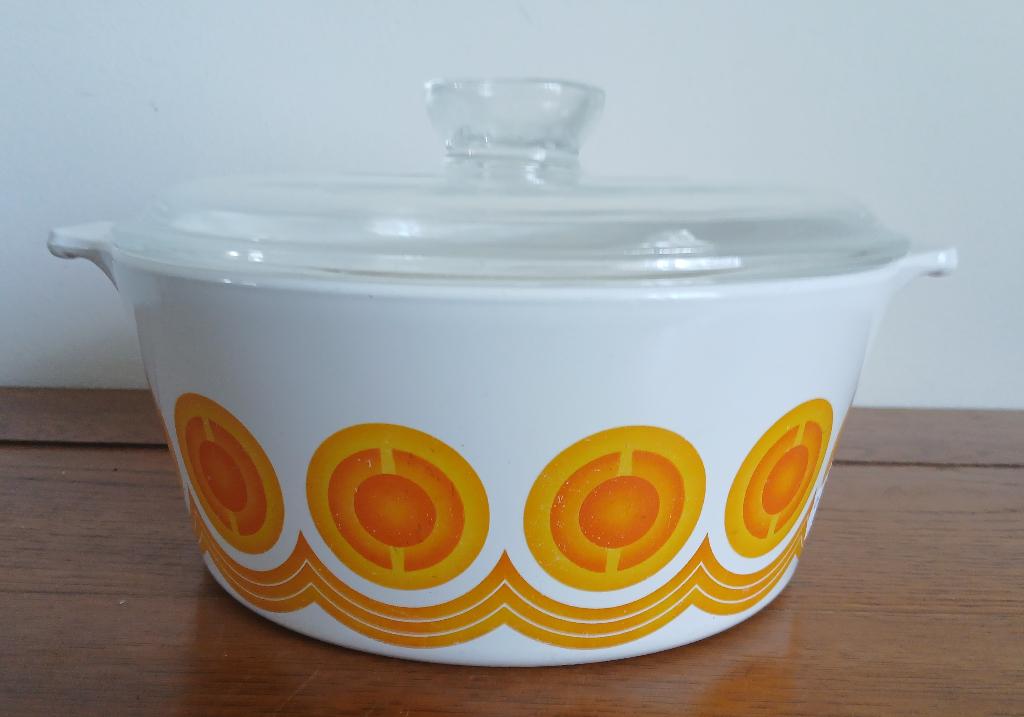 Ovenschaal Pyroflam Electro met deksel, inhoud 2,5 liter, Ophalen of Verzenden, Zo goed als nieuw, Wit, Overige merken