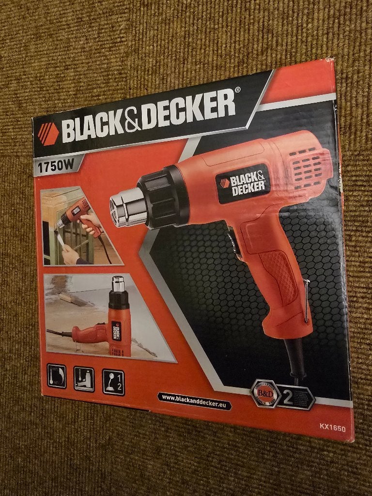 BLACK DECKER KX1650 heteluchtpistool – nieuwstaat., Ophalen of Verzenden, Zo goed als nieuw