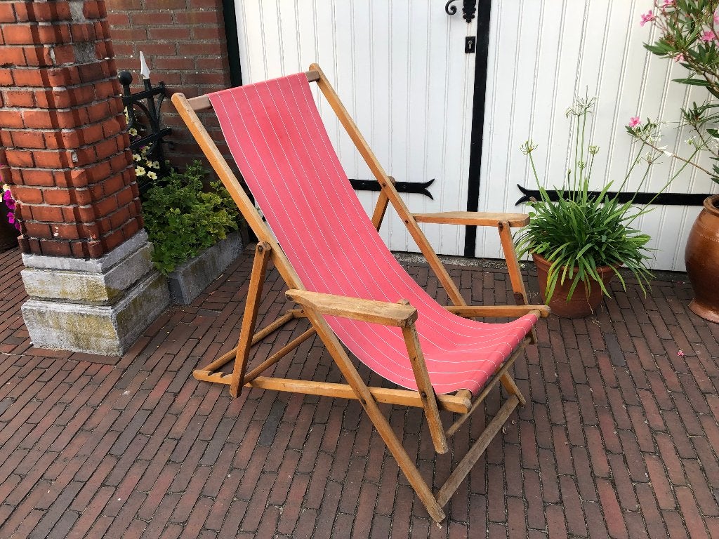 Strand stoel vintage 50 jaar oud, Huis en Inrichting, Ophalen, Eén