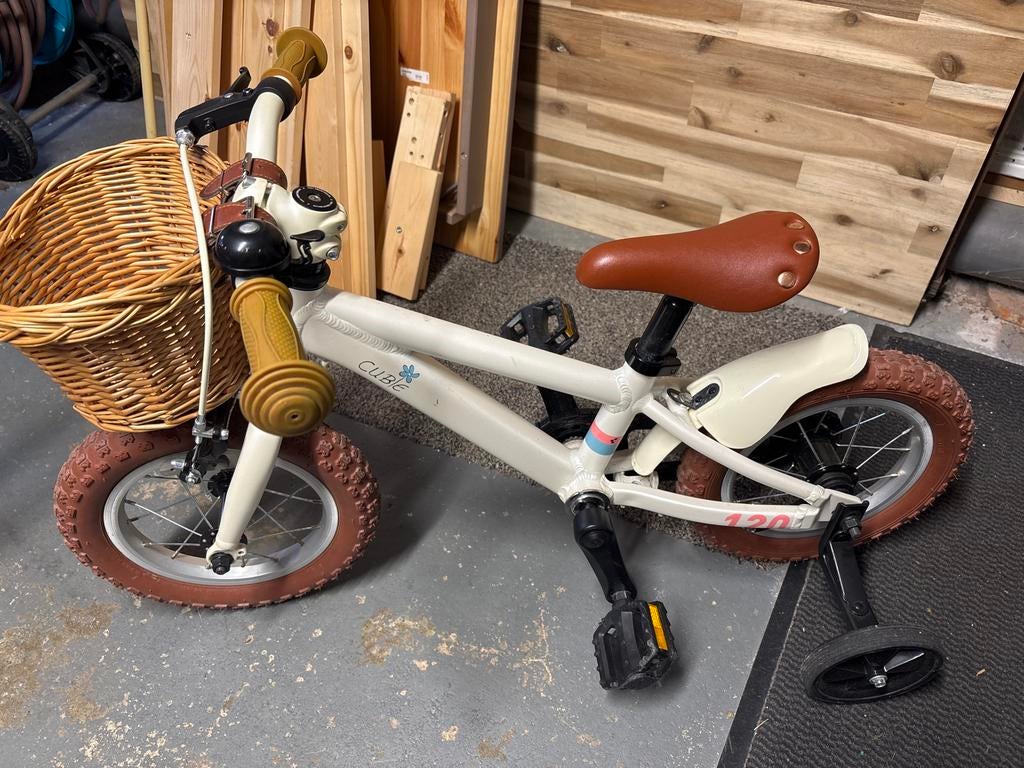Cube Cubie 120 parelmoer meisjesfiets met mandje, Ophalen, Gebruikt, Minder dan 16 inch, Zijwieltjes