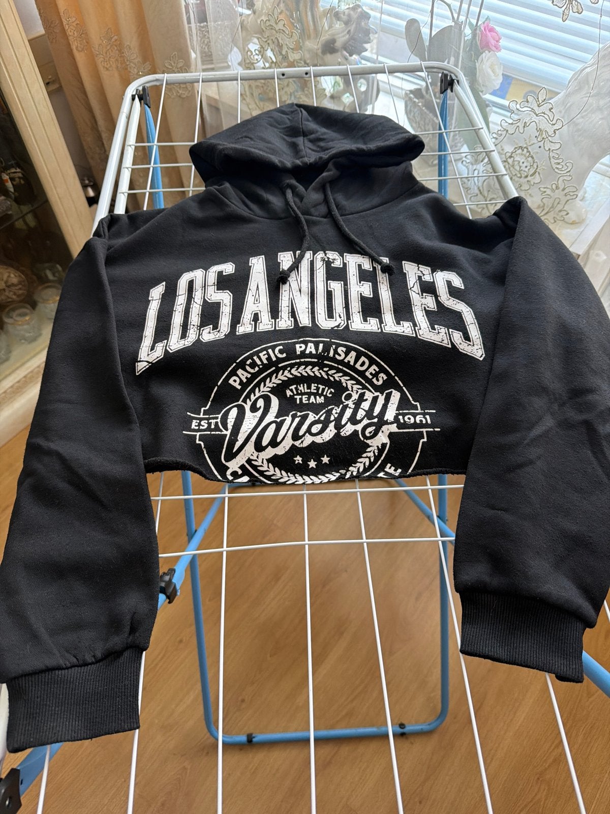 Terranova Los Angeles Cropped Hoodie Zwart XS/S, Kleding | Dames, Ophalen of Verzenden, Gedragen, Maat 34 (XS) of kleiner, Zwart