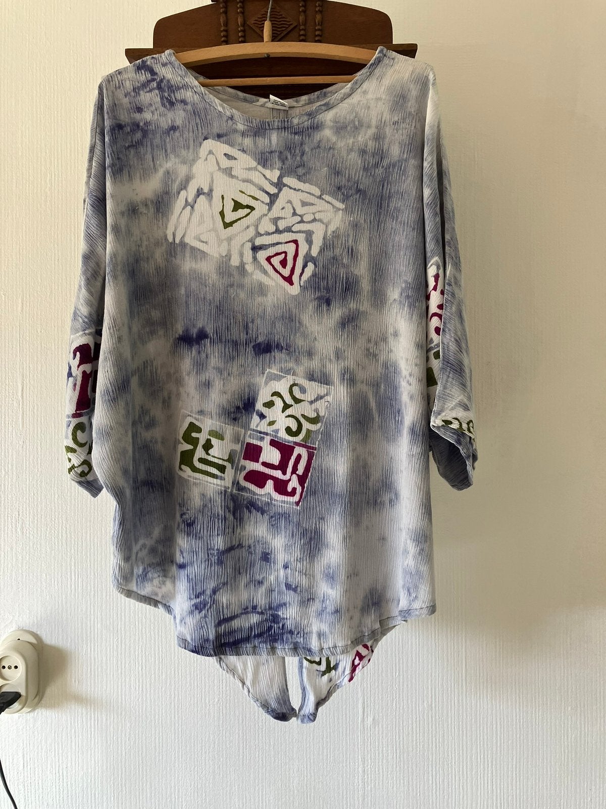 Gringo lange blouse tie-dye print mt L/XL izgs, Ophalen of Verzenden, Gedragen, Blauw, Blouse of Tuniek