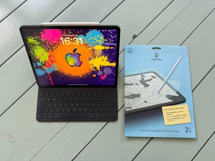 iPad Pro 12.9 gen3 256gb met Pencil, Toetsenbord & Paperlike, Computers en Software, Apple iPads, Ophalen, Apple iPad Pro, 256 GB