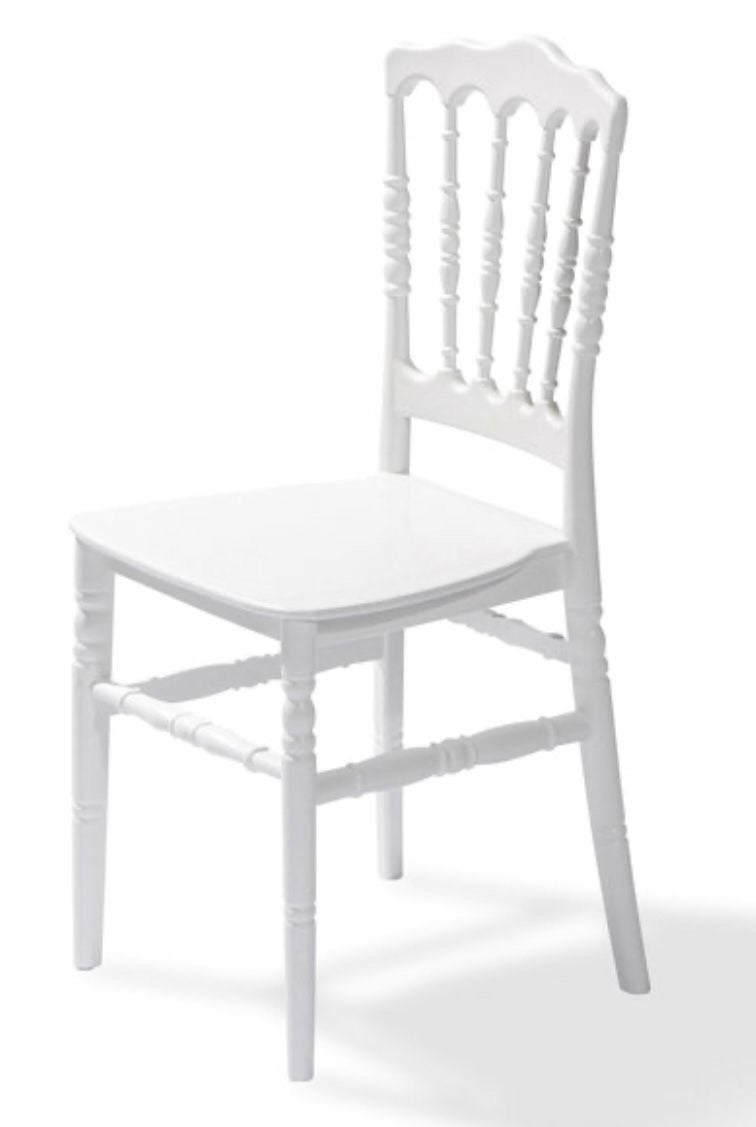 TE HUUR ; witte Napoleon stoelen, Hobby en Vrije tijd, Feestartikelen | Verhuur, Ophalen, Zo goed als nieuw, Overige