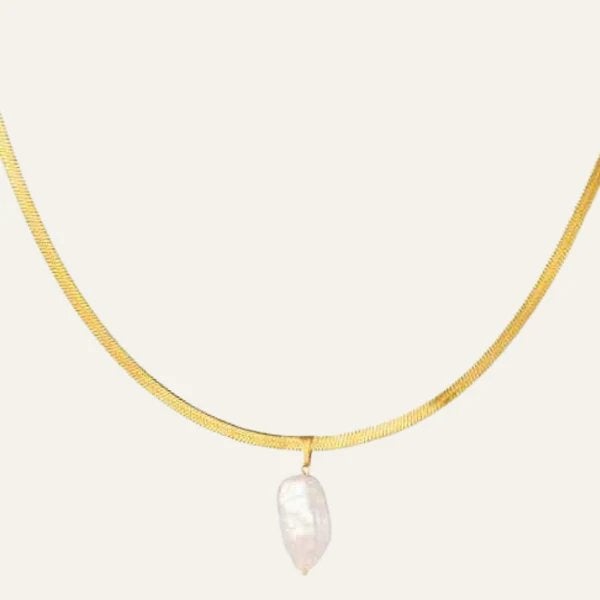 Parel ketting schakels chirurgisch staal goud, Verzenden, Nieuw, Goud, Overige materialen