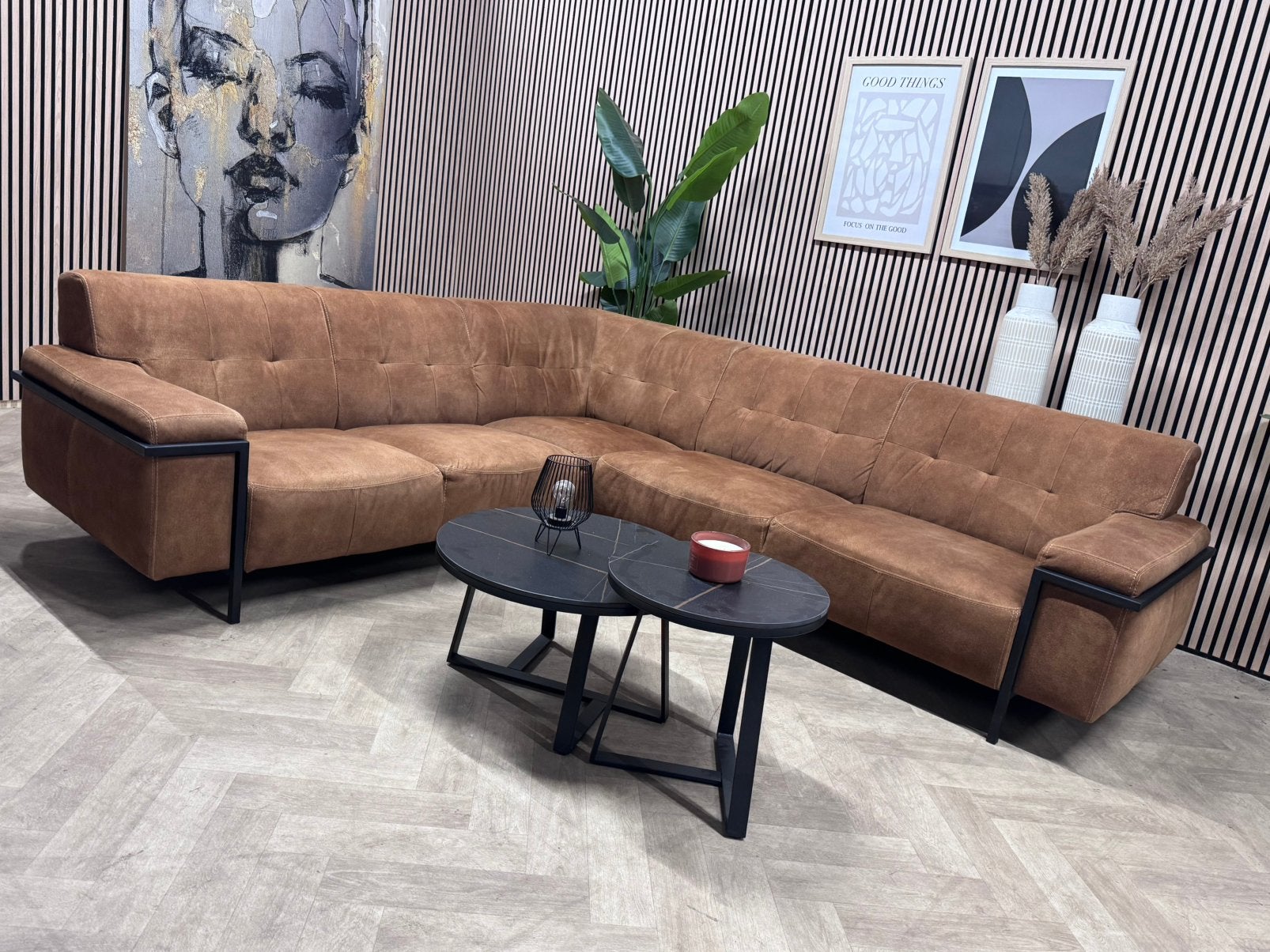 ZGAN Het Anker Hoekbank - Cognac - 273 x 243, 250 tot 300 cm, -, -, Hoekbank