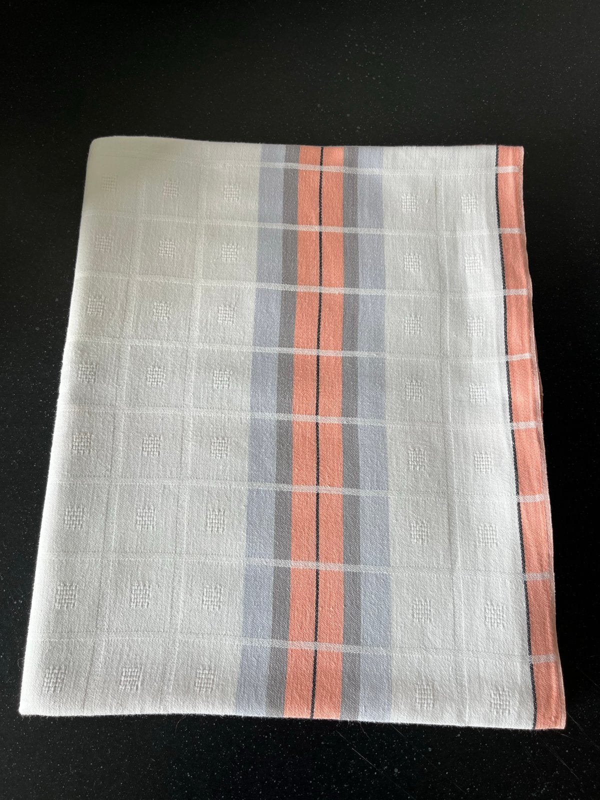 Retro Tafelkleed Jaren '70 - Oranje, Grijs, Wit Geruit, Gebruikt, Ophalen of Verzenden, Katoen, Meerkleurig