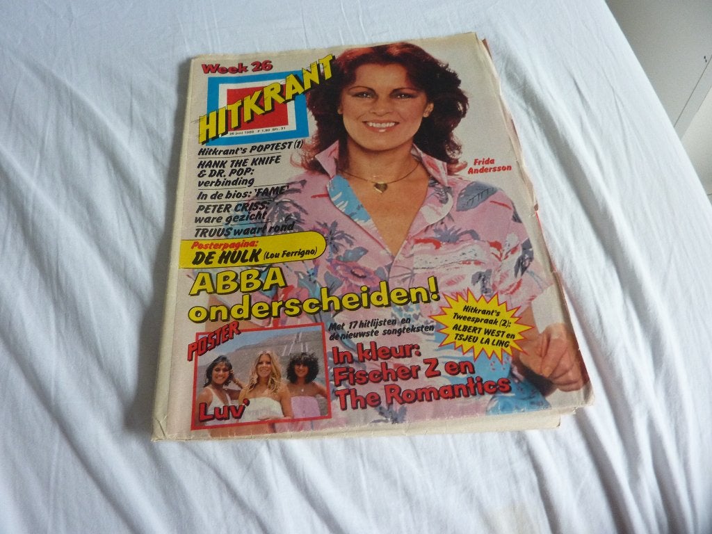 HITKRANT 1980-ABBA-LUV-KISS-FISCHER Z-DE HULK-HANK THE KNIFE, Verzenden, 1980 tot heden, Tijdschrift