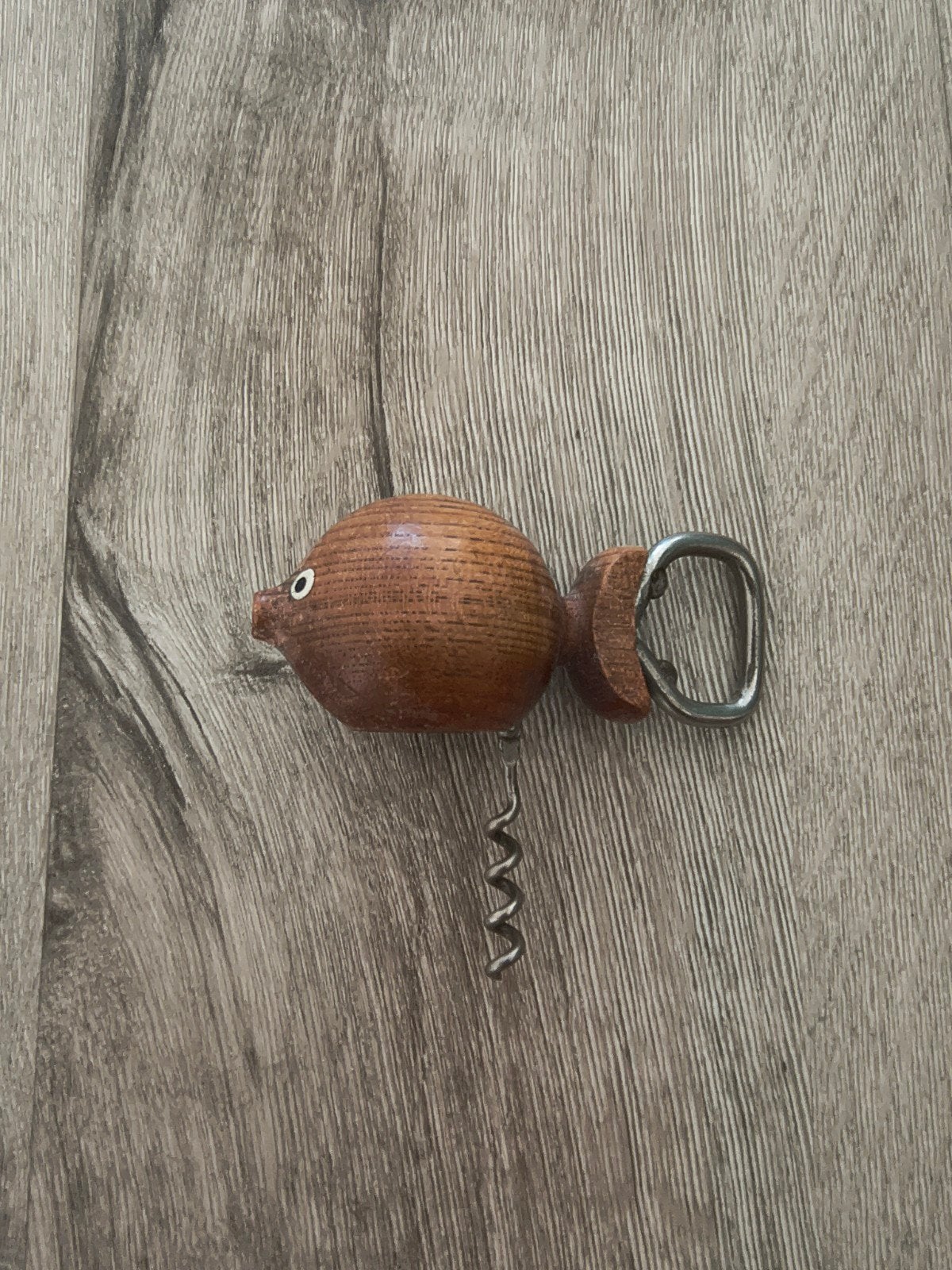 Prachtige vintage houten flesopener, bieropener retro., Ophalen of Verzenden, Huis en Inrichting