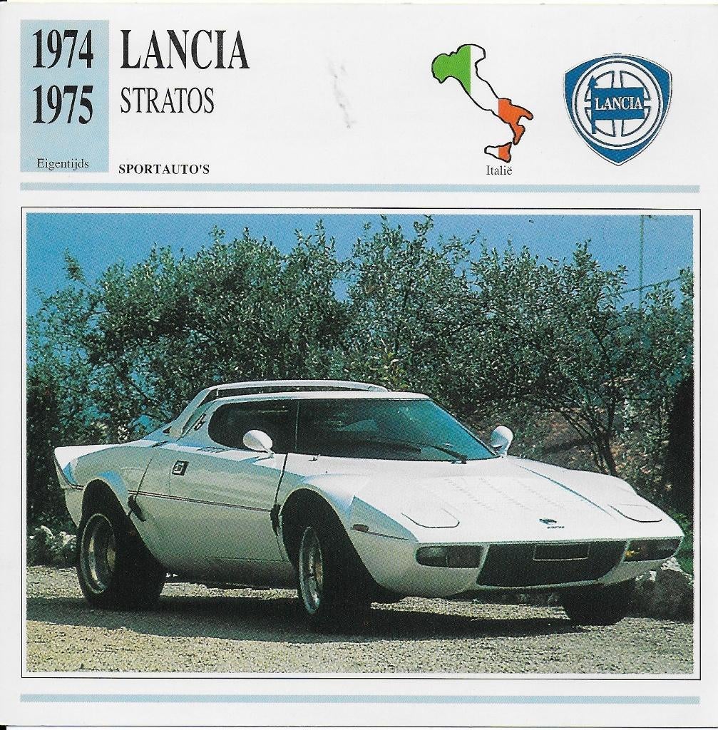 Ma942 autokaart lancia stratos ( 1974 - 1975, Ophalen of Verzenden, Zo goed als nieuw, Auto's