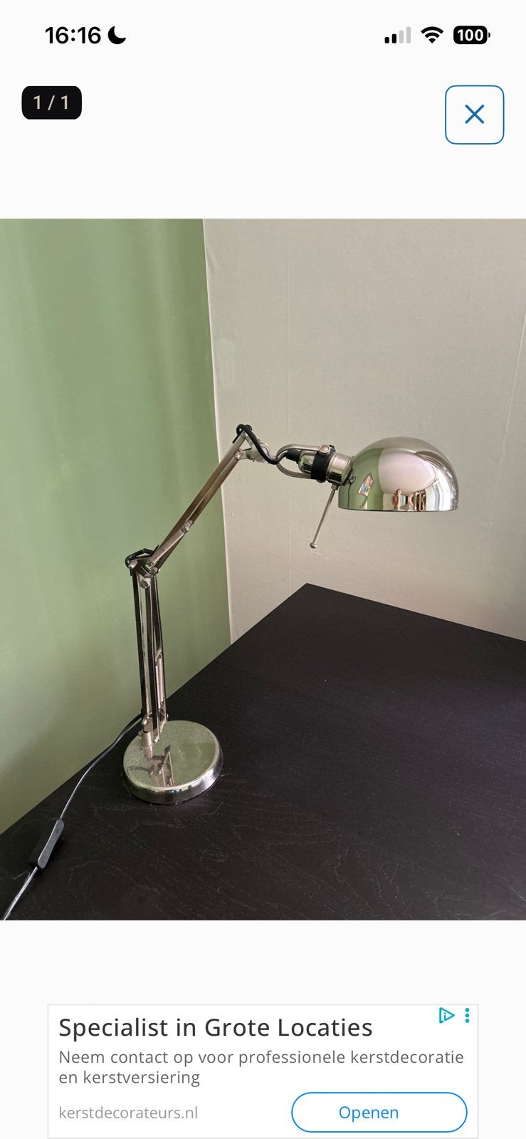 IKEA verstelbare leeslamp, Ophalen, Zo goed als nieuw, Minder dan 100 cm