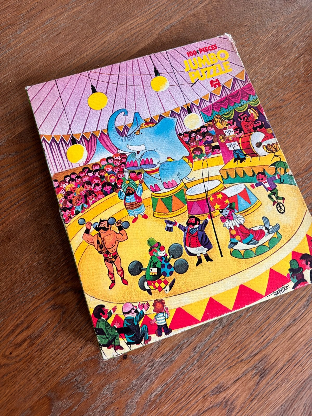Vintage Jumbo Puzzel 100 Stukjes - Compleet Circus, Ophalen, Meer dan 50 stukjes, Gebruikt, 6 jaar of ouder