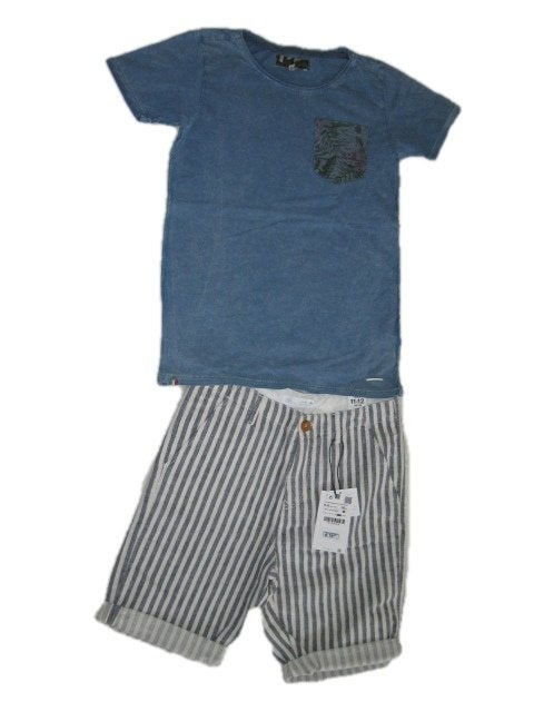 Gaaf blauw VINGINO shirt Hersch maat 12/152., Kinderen en Baby's, Kinderkleding | Maat 152, Verzenden, Zo goed als nieuw, Vingino