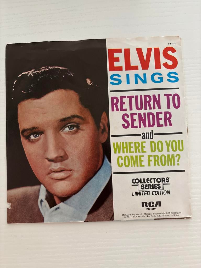 Elvis - Return To… /Where Do You.. 45 rpm limited edition, Ophalen of Verzenden, Zo goed als nieuw, Cd of Plaat