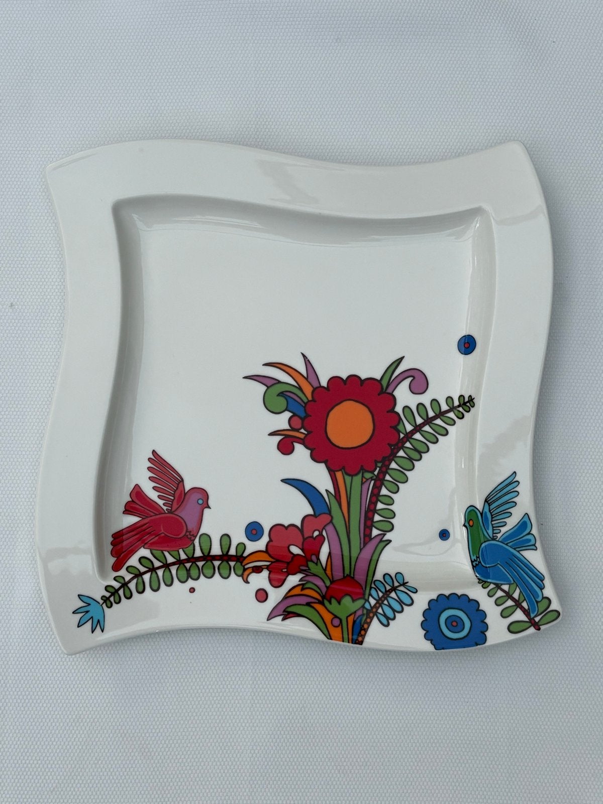 Villeroy & Boch Acapulco New Wave bord met vogelprint, Huis en Inrichting, Villeroy & Boch, Ophalen of Verzenden, Zo goed als nieuw