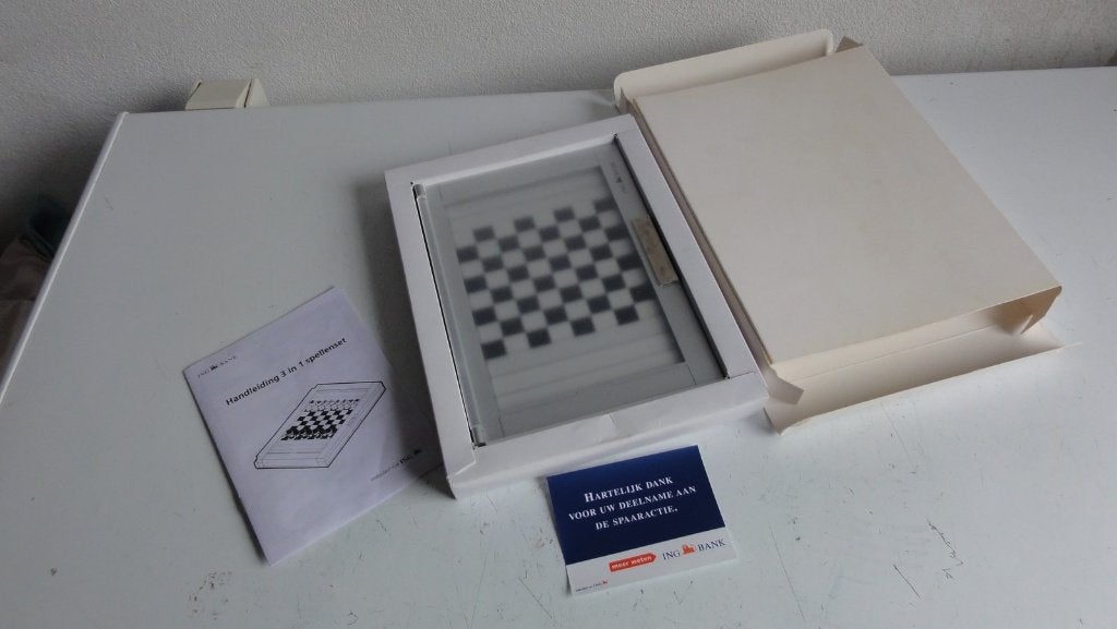 ING 3 in 1 spellenset, schaken, backgammon, solitaire, Antiek en Kunst, Ophalen of Verzenden