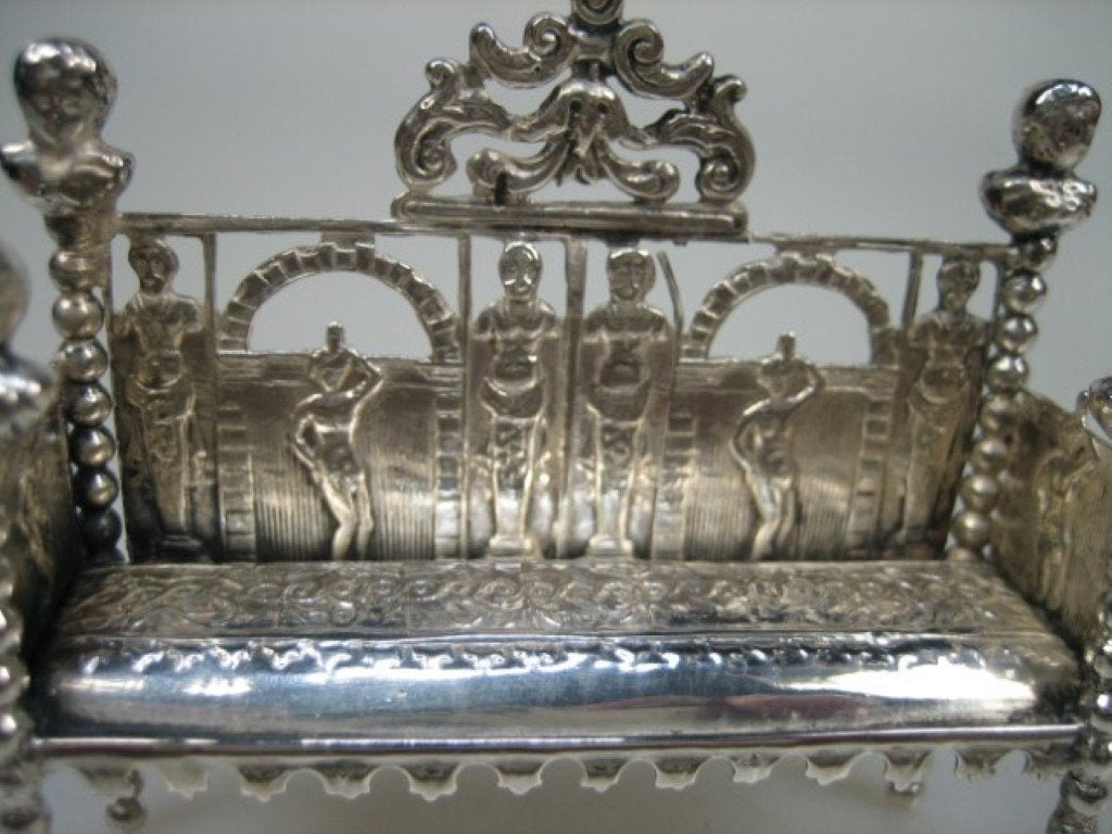 Antieke zilveren Egyptische zitbank Hooijkaas Schoonhoven, Antiek en Kunst, Verzenden, Zilver