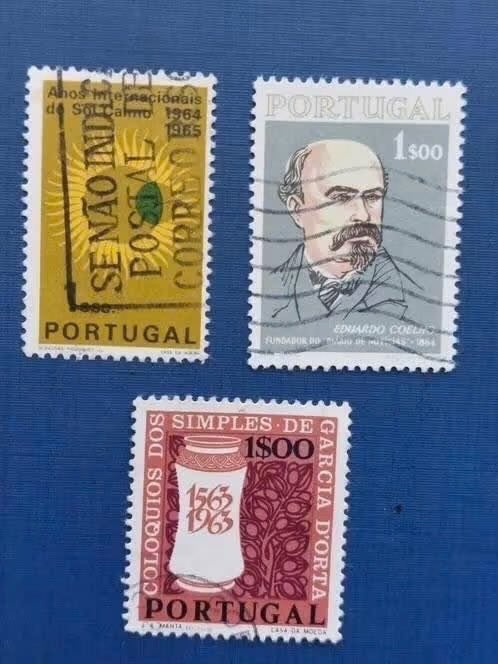 Postzegel Portugal 1964 3 losse zegels 18-07, Ophalen of Verzenden, Portugal, Gestempeld