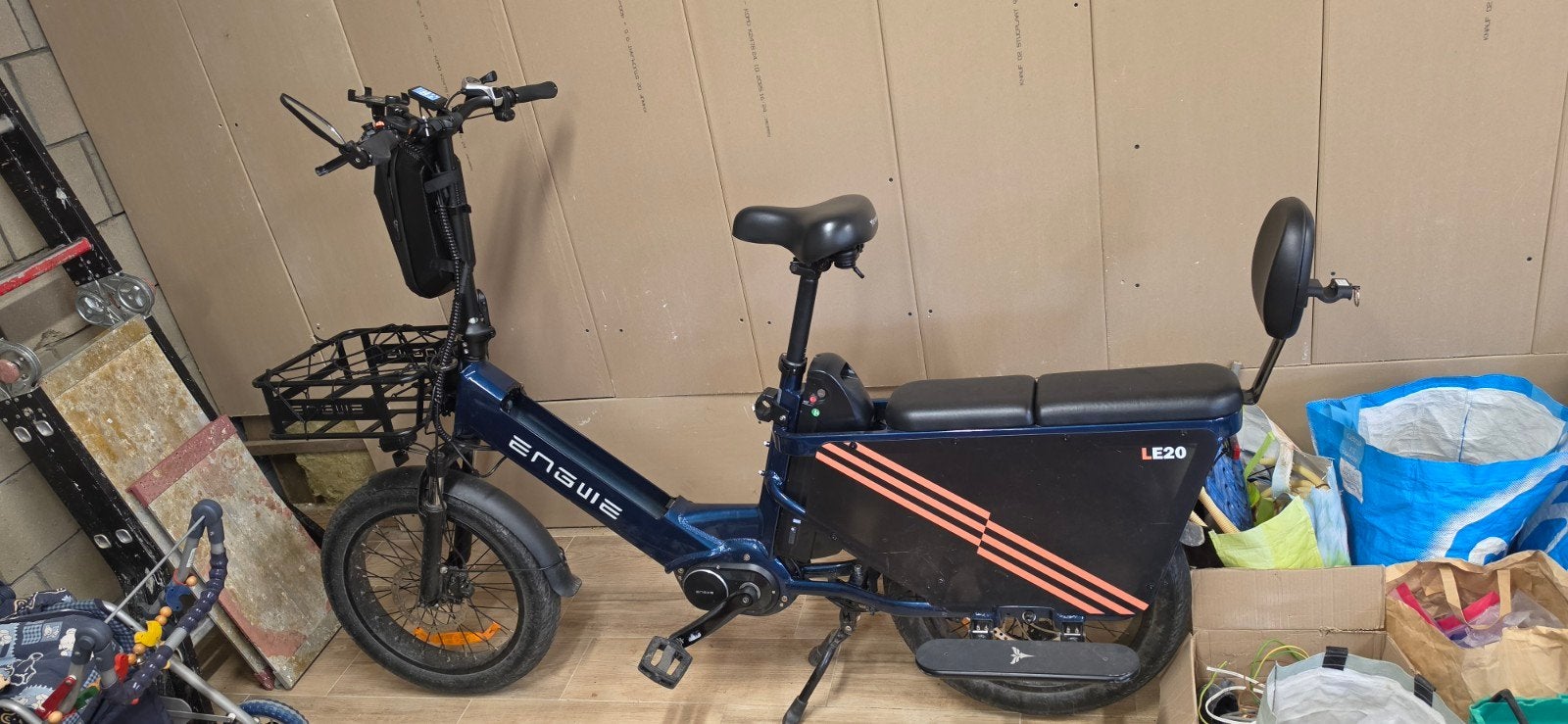 Engwe LE20 Cargo E-bike met dubbele accu en kinderopties, Ophalen, Zo goed als nieuw, 50 km per accu of meer, Overige merken