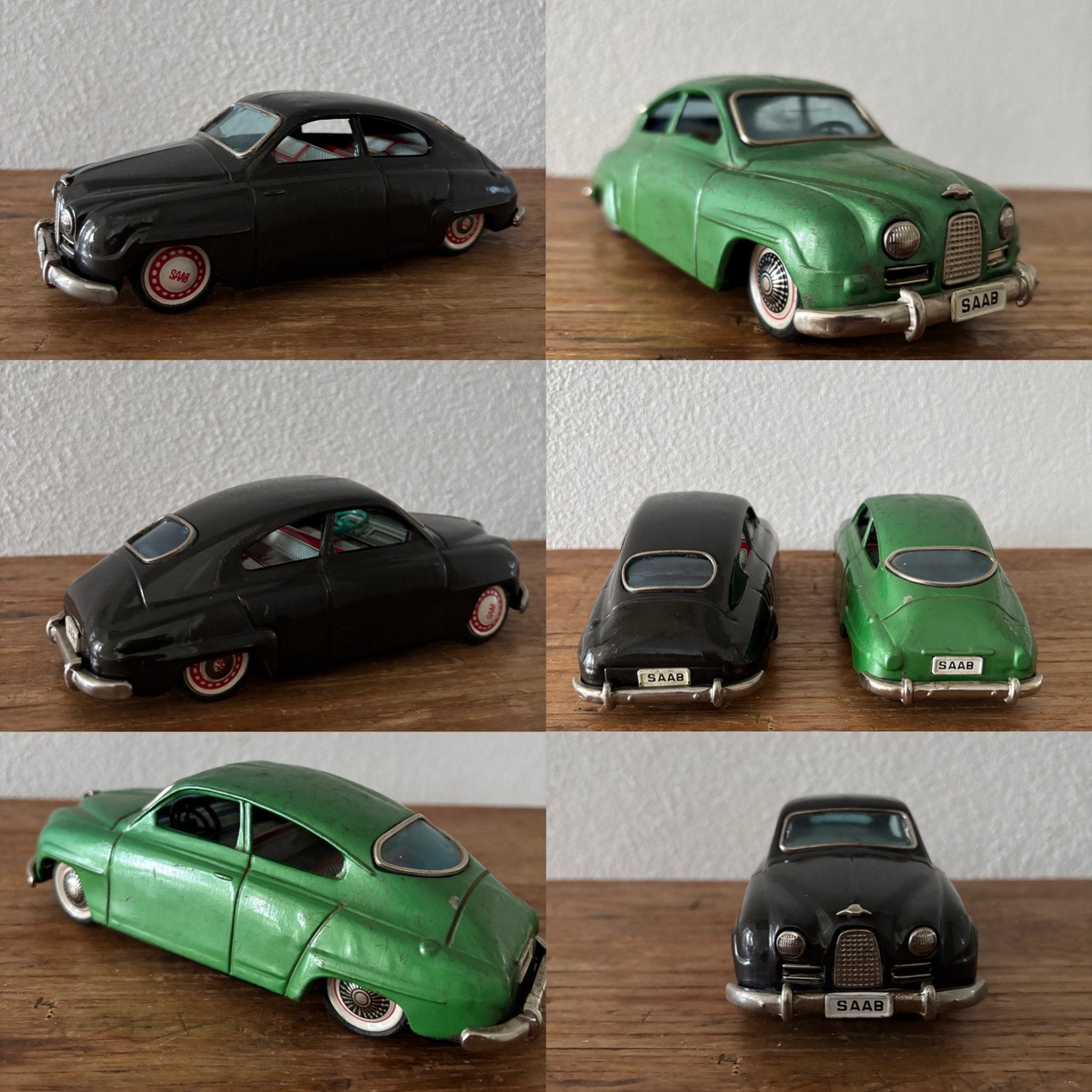 SAAB 93 96 Bandai  Blikken modellen , 2 verschillende Types, Ophalen of Verzenden, Zo goed als nieuw, Auto