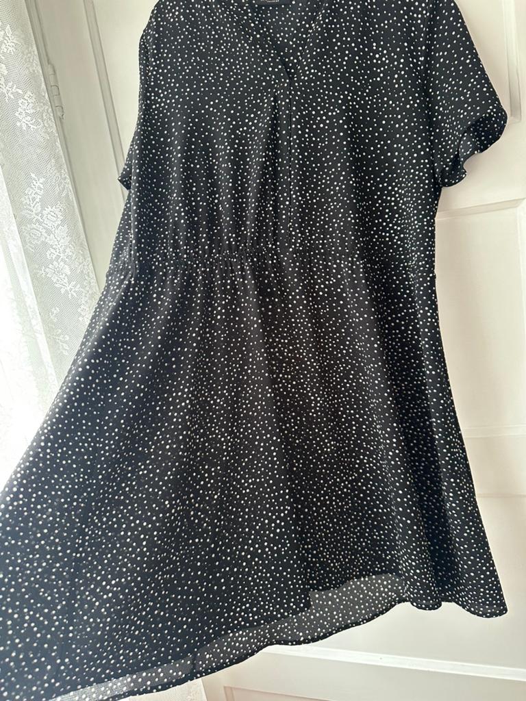 Nieuw zwart wit gestipte polkadot jurk XXXL ‘44 46, Zwart, Maat 42/44 (L), Nieuw, Ophalen of Verzenden