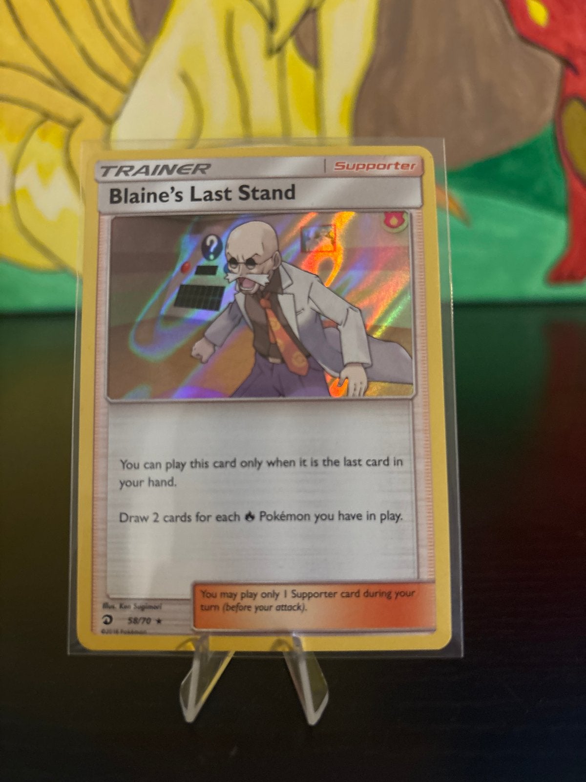 Dragon Majesty Holo Pokémon TCG: Blaine's Last Stand, Ophalen of Verzenden, Gebruikt, Losse kaart