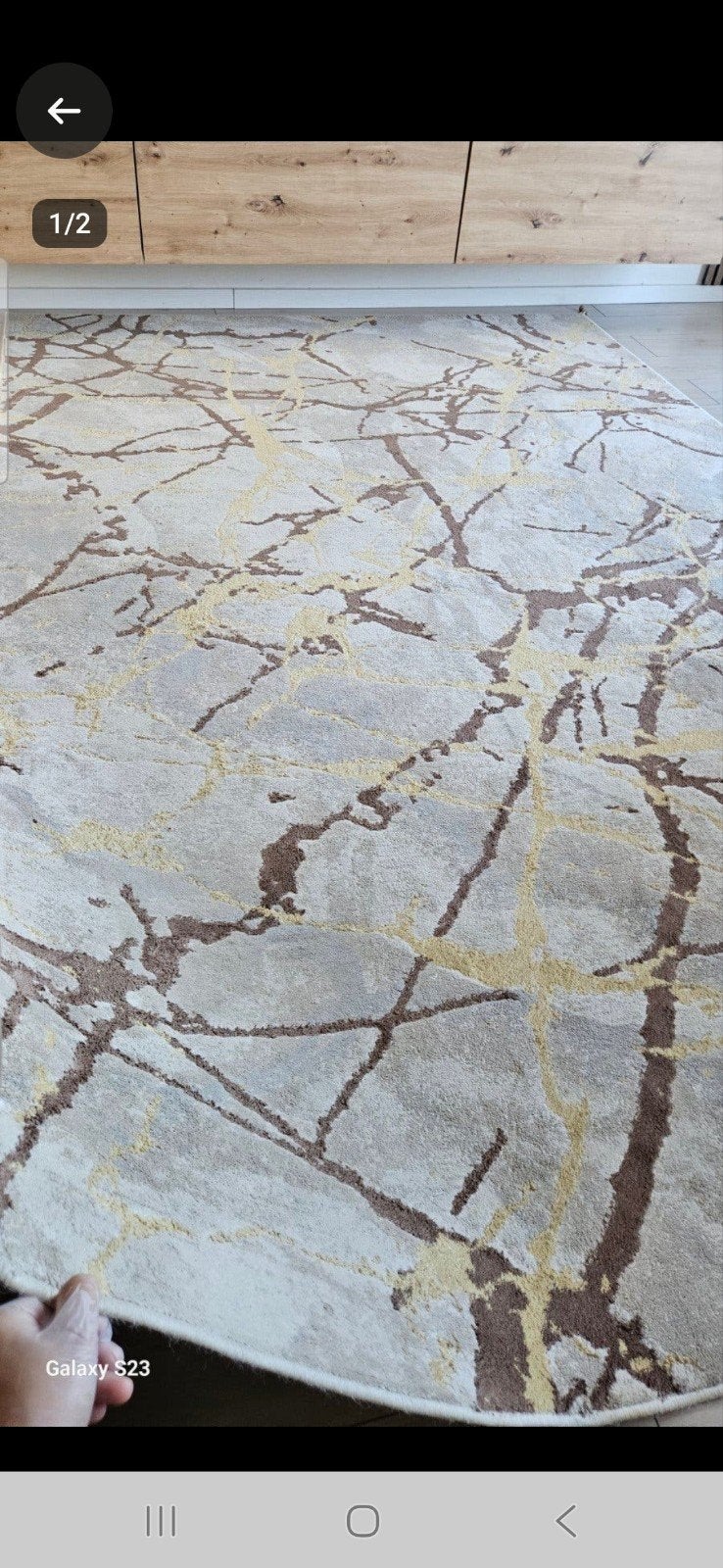 Modern Tapiso vloerkleed 200x300 cm - Goud/Crème/Bruin, Bruin, 200 cm of meer, Ophalen of Verzenden, Zo goed als nieuw