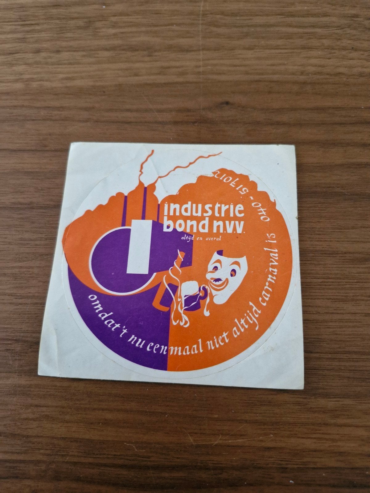 11145 Vintage Industrie Bond NVV Sticker - Altijd en Overal, Ophalen of Verzenden, Gebruikt, Overige typen
