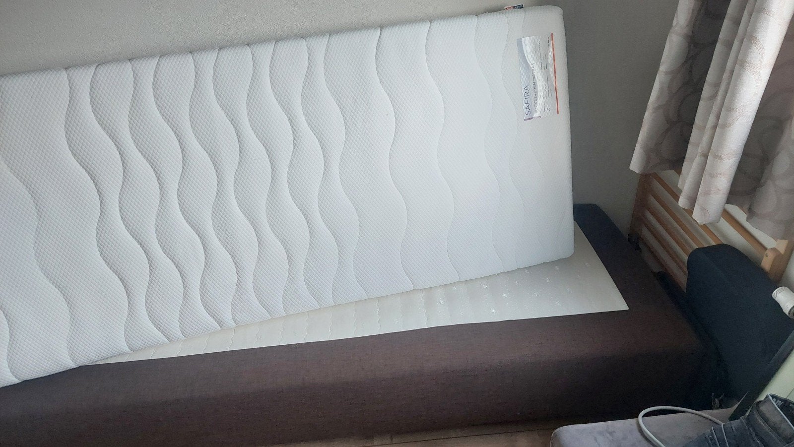 Eenpersoons boxspring met matras 80x210 cm, Ophalen, Eenpersoons, 210 cm, 90 cm