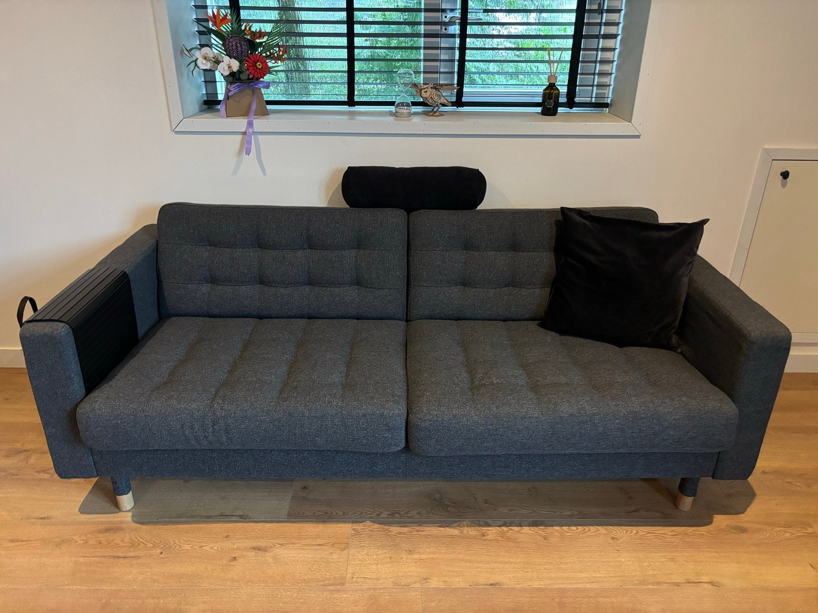 IKEA Landskrona 3-zitsbank grijs ZGAN, Ophalen, Driepersoons, 75 tot 100 cm, Zo goed als nieuw