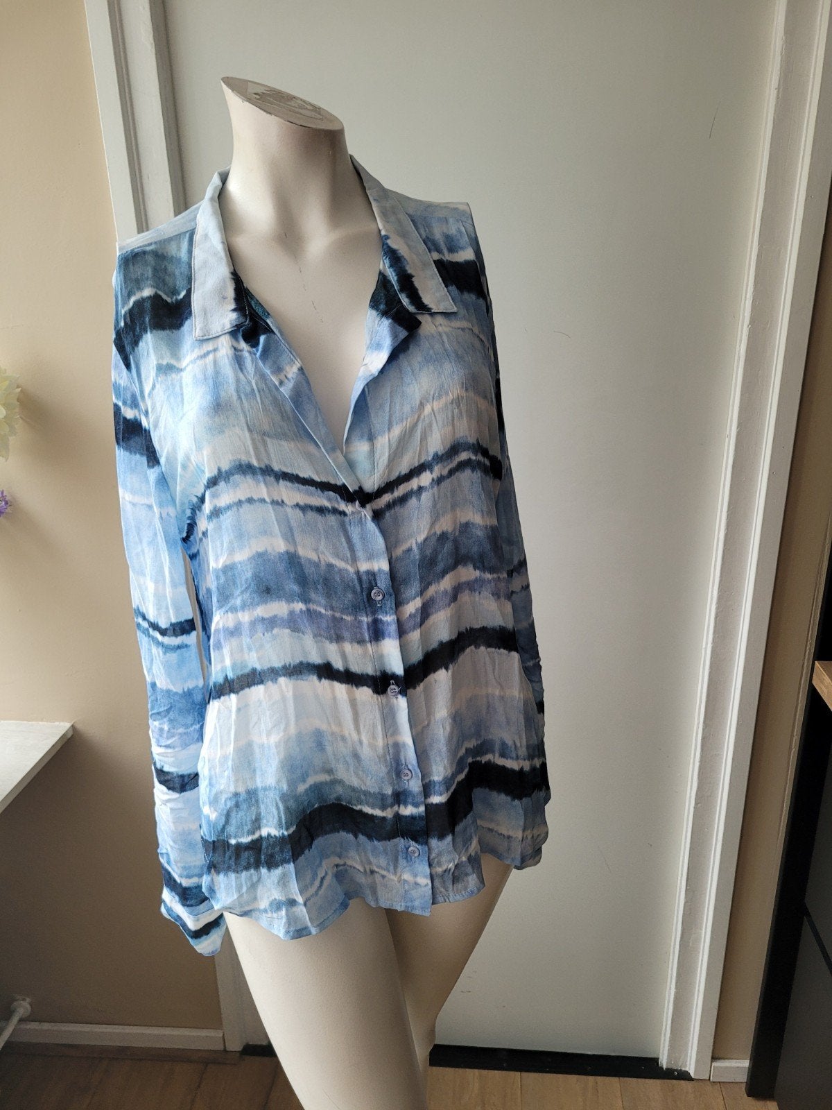 Mooie blauwe Bella Dahl blouse maat M, Maat 38/40 (M), Zo goed als nieuw, Bella dahl, Verzenden