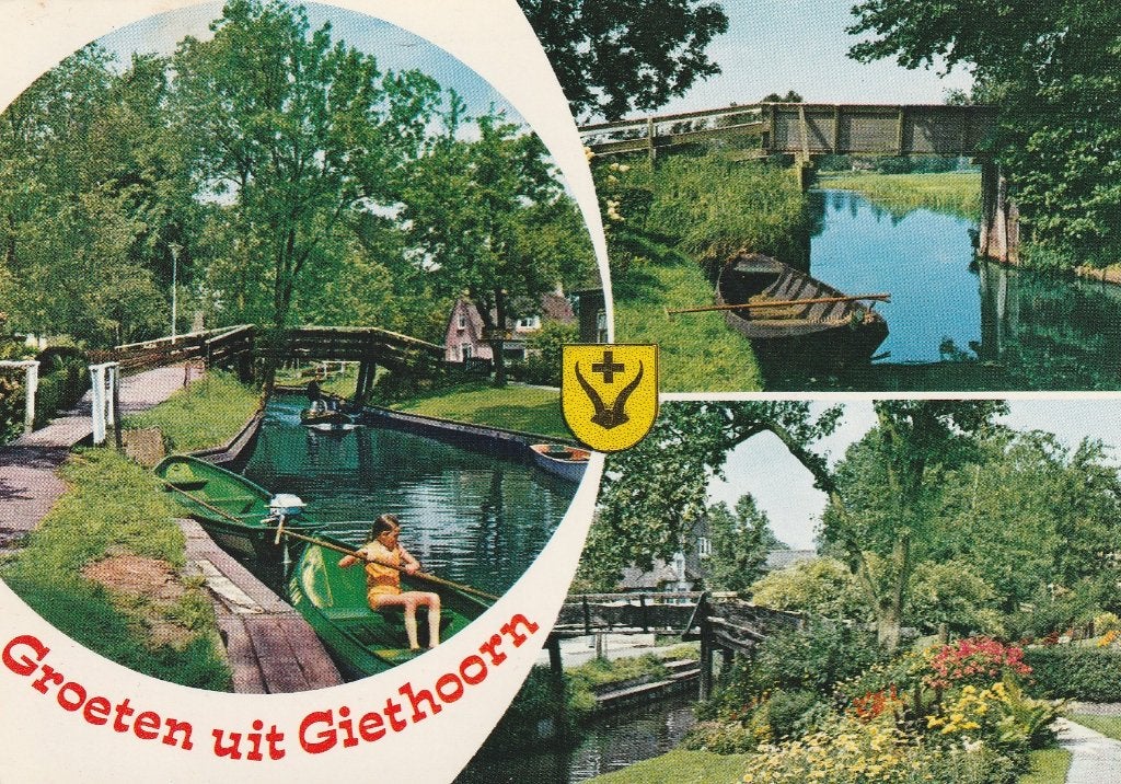 GIETHOORN Dorpsgezichten, Verzenden, 1960 tot 1980, Gelopen, Overijssel