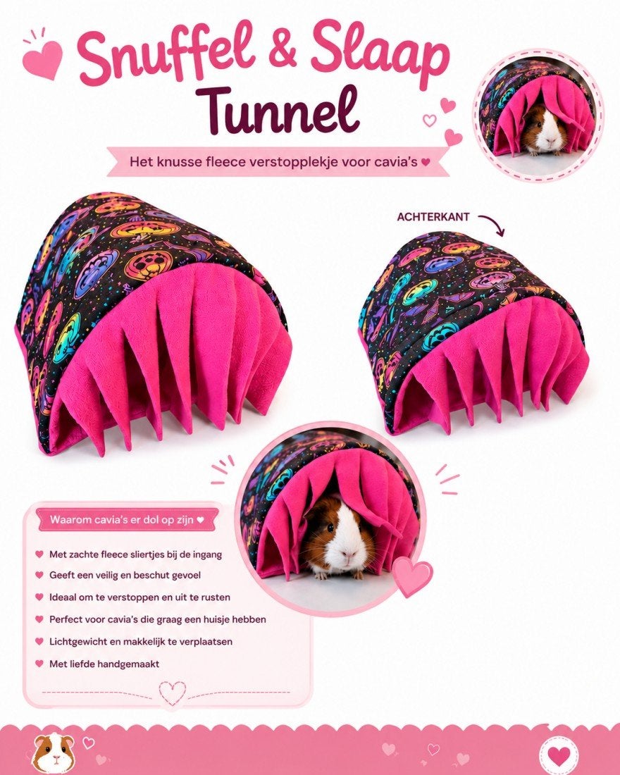Snuffel & Slaap Tunnel voor cavia's NIEUW HANDGEMAAKT