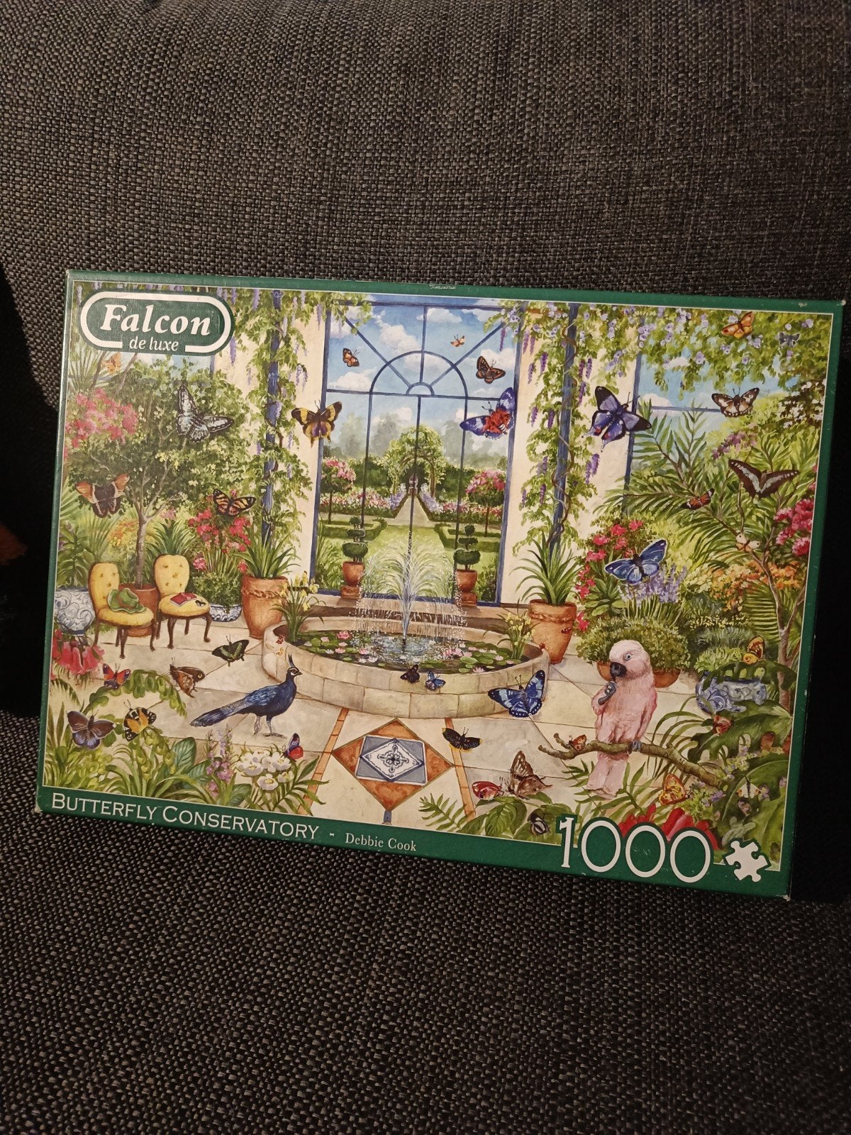 Falcon de Luxe Legpuzzel butterfly conservatory1000 stukjes, Ophalen of Verzenden, 500 t/m 1500 stukjes, Zo goed als nieuw, Legpuzzel