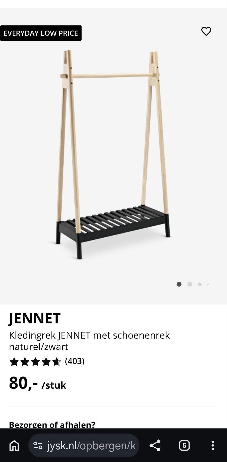 Kledingrek JENNET JYSK met schoenenrek grenen/zwart
jusmKled, Ophalen, 25 tot 50 cm, 50 tot 100 cm, Minder dan 100 cm