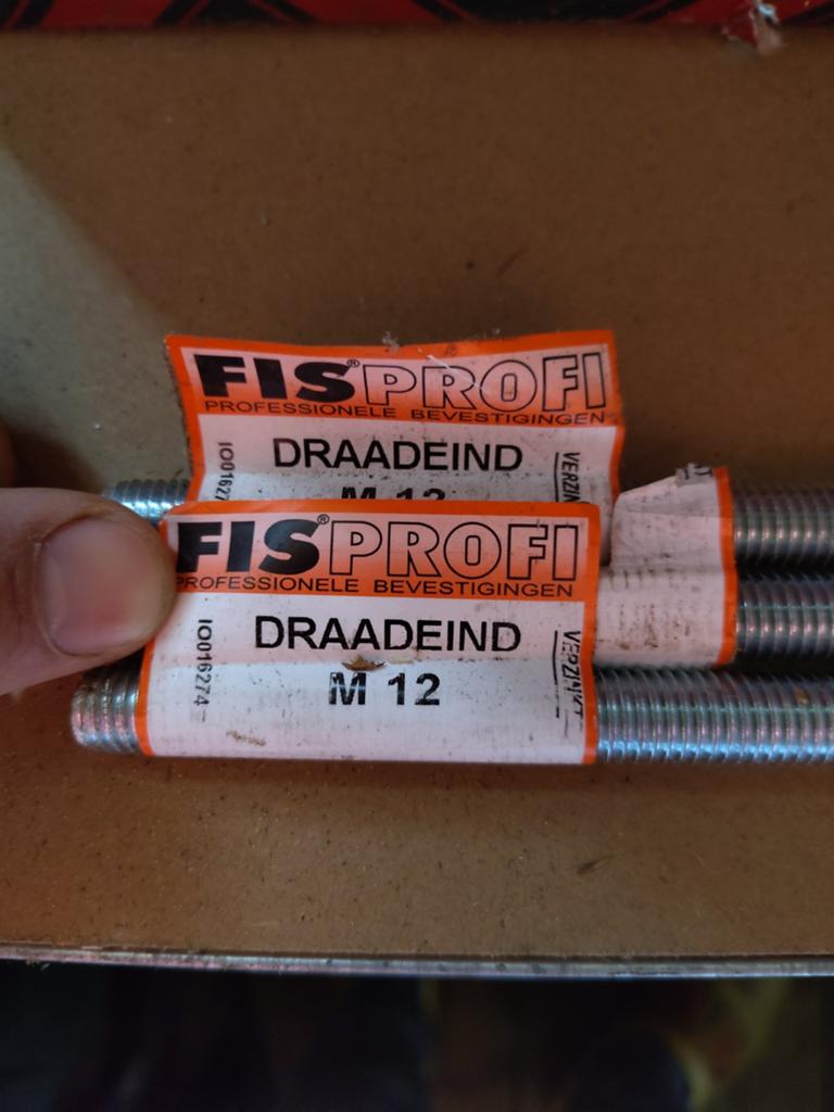 FISPROFI Draadeind M12 - Verzinkt, Ophalen, Nieuw, 250 mm of meer, Overige typen