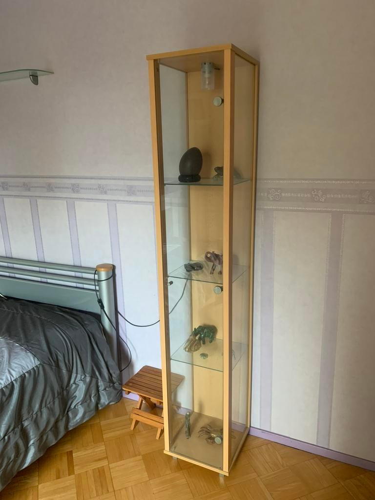 Vitrine kast met lichtje, Ophalen, 50 tot 100 cm, Zo goed als nieuw, 150 tot 200 cm