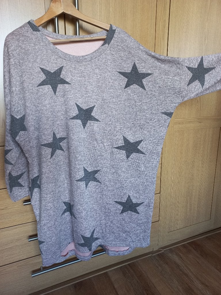 Lange sweater met sterren, ¾ mouw, maat 46., Ophalen of Verzenden, Gedragen, Maat 46/48 (XL) of groter, Overige kleuren